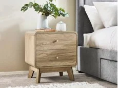 Julian Bowen Julian Bowen Ingrid Light Oak 2 Drawer Bedside Table