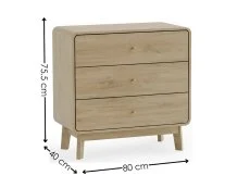 Julian Bowen Julian Bowen Ingrid Light Oak 3 Drawer Chest of Drawers