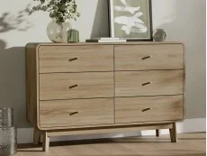 Julian Bowen Julian Bowen Ingrid Light Oak 6 Drawer Chest of Drawers