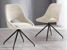 Julian Bowen Julian Bowen Jonah Beige Fabric Set of 2 Dining Chairs