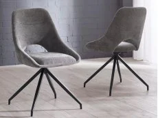 Julian Bowen Julian Bowen Jonah Grey Fabric Set of 2 Dining Chairs