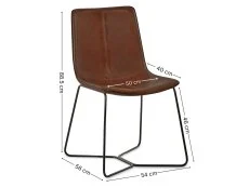 Julian Bowen Julian Bowen Joren Brown Faux Leather Set of 2 Dining Chairs
