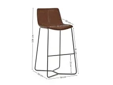 Julian Bowen Julian Bowen Joren Brown Faux Leather Set of 2 Bar Stools