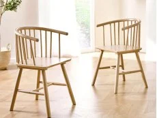 Julian Bowen Julian Bowen Kaito Light Oak Wooden Set of 2 Dining Chairs