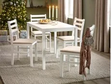 Julian Bowen Julian Bowen Keats White Dining Table and 4 Chair Set