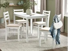 Julian Bowen Julian Bowen Keats White Dining Table and 4 Chair Set