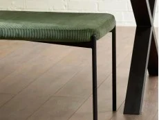 Julian Bowen Leonie 120cm Green Fabric Dining Bench Julian Bowen Leonie 120cm Green Fabric Dining Bench