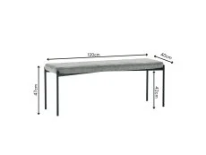 Julian Bowen Julian Bowen Leonie Grey Fabric Dining Bench