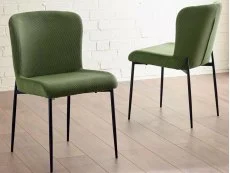 Julian Bowen Julian Bowen Leonie Green Fabric Set of 2 Dining Chairs