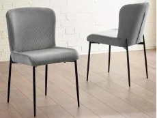 Julian Bowen Julian Bowen Leonie Grey Fabric Set of 2 Dining Chairs