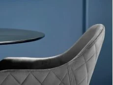 Julian Bowen Julian Bowen Lima Grey Velvet Fabric Set of 2 Dining Chairs