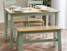 Julian Bowen Julian Bowen Linwood 114cm Green and Oak Dining Table