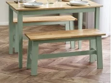 Julian Bowen Linwood 95cm Green and Oak Dining Bench Julian Bowen Linwood 95cm Green and Oak Dining Bench