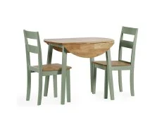 Julian Bowen Julian Bowen Linwood Green and Oak Wooden Set of 2 Dining Chairs