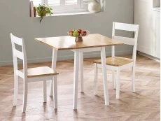 Julian Bowen Julian Bowen Linwood White and Oak Wooden Drop Leaf Dining Table
