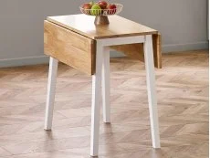 Julian Bowen Julian Bowen Linwood White and Oak Wooden Drop Leaf Dining Table