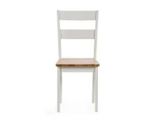 Julian Bowen Julian Bowen Linwood White and Oak Wooden Set of 2 Dining Chairs