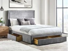 Julian Bowen Julian Bowen Mayfair 4 Drawer Storage Grey Fabric Bed Frame