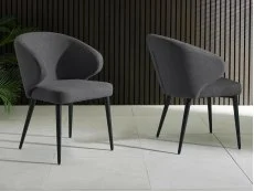 Julian Bowen Marcus Dark Grey Fabric Set of 2 Dining Chairs Julian Bowen Marcus Dark Grey Fabric Set of 2 Dining Chairs