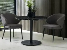 Julian Bowen Marcus Dark Grey Fabric Set of 2 Dining Chairs Julian Bowen Marcus Dark Grey Fabric Set of 2 Dining Chairs
