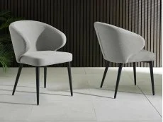 Julian Bowen Marcus Light Grey Fabric Set of 2 Dining Chairs