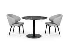Julian Bowen Julian Bowen Marcus Light Grey Fabric Set of 2 Dining Chairs