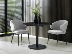 Julian Bowen Marcus Light Grey Fabric Set of 2 Dining Chairs