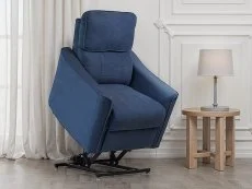 PICK4U PICK4U Balmoral Single Motor Blue Fabric Riser Recliner Chair