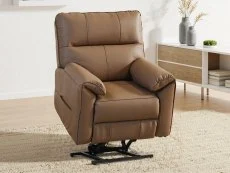 PICK4U PICK4U Knightsbridge Dual Motor Brown Leather Riser Recliner Chair