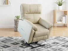 PICK4U PICK4U Knightsbridge Dual Motor Cream Leather Riser Recliner Chair
