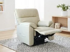 PICK4U PICK4U Knightsbridge Dual Motor Cream Leather Riser Recliner Chair