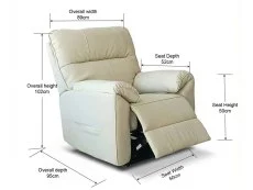 PICK4U PICK4U Knightsbridge Dual Motor Cream Leather Riser Recliner Chair