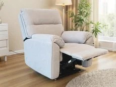 PICK4U PICK4U Knightsbridge Dual Motor Dark Cream Fabric Riser Recliner Chair