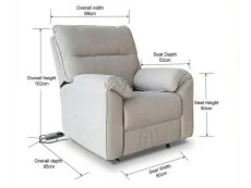 PICK4U PICK4U Knightsbridge Dual Motor Dark Cream Fabric Riser Recliner Chair