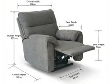 PICK4U PICK4U Knightsbridge Dual Motor Dark Grey Fabric Riser Recliner Chair