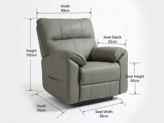PICK4U PICK4U Knightsbridge Dual Motor Grey Leather Riser Recliner Chair
