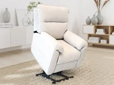 PICK4U PICK4U Knightsbridge Dual Motor Light Cream Fabric Riser Recliner Chair