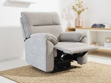 PICK4U PICK4U Knightsbridge Dual Motor Light Grey Fabric Riser Recliner Chair