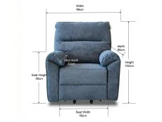 PICK4U PICK4U Knightsbridge Single Motor Midnight Blue Fabric Riser Recliner Chair