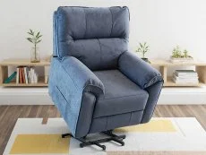 PICK4U PICK4U Knightsbridge Single Motor Midnight Blue Fabric Riser Recliner Chair