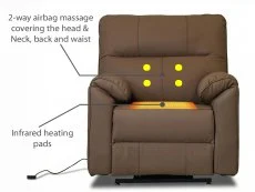 PICK4U PICK4U Knightsbridge Dual Motor Brown Leather Riser Recliner Chair