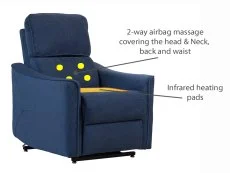 PICK4U PICK4U Balmoral Dual Motor Blue Fabric Riser Recliner Chair