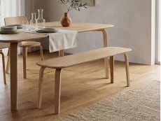 Julian Bowen Kaito 106cm Light Oak Wooden Dining Bench Julian Bowen Kaito 106cm Light Oak Wooden Dining Bench