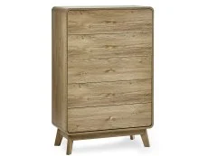 Julian Bowen Julian Bowen Ingrid Light Oak 5 Drawer Chest of Drawers