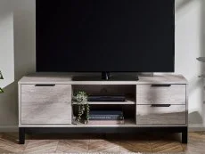 Julian Bowen Clearance - Julian Bowen Bali Grey Oak 1 Door 2 Drawer TV Cabinet