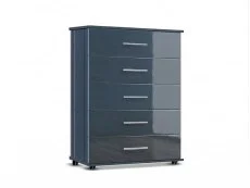 ASC ASC Venice Gloss 5 Drawer Chest of Drawers (Assembled)