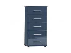 ASC ASC Venice Gloss 5 Drawer Midi Chest of Drawers (Assembled)