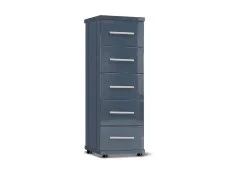 ASC ASC Venice Gloss 5 Drawer Tall Narrow Chest of Drawers (Assembled)