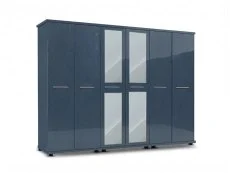 ASC ASC Venice Gloss 6 Door 2 Mirrored Wardrobe (Assembled)