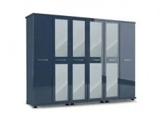 ASC ASC Venice Gloss 6 Door 4 Mirrored Wardrobe (Assembled)